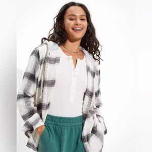 AE cozy cabin oversized hoodie flannel